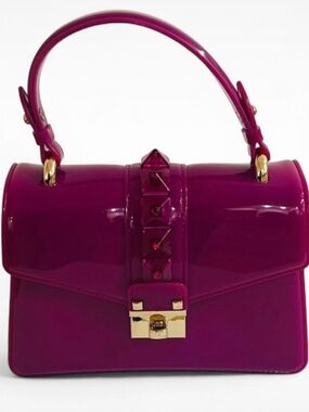 Jelly Handbag with Gold Tone Accents